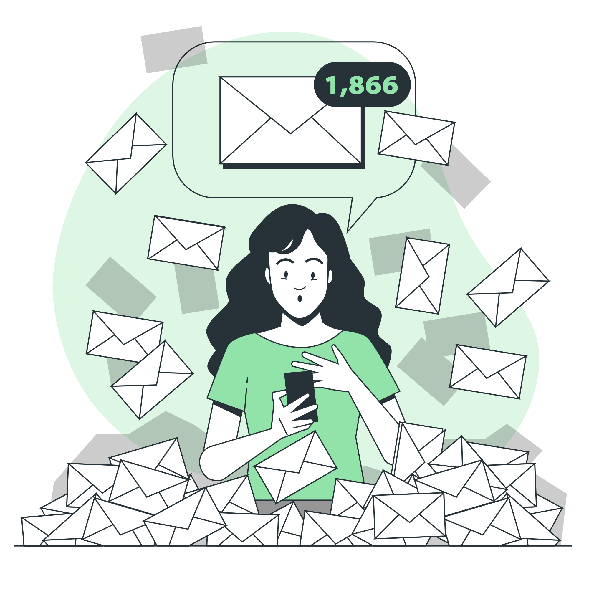 A person being overwhelmed by email